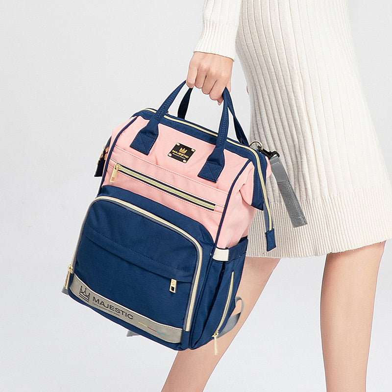 133 شنطة 3 قطع بيبى حفاضات اطفال مقاومة للماء مناسب لحمل كل اغراض البيبى ذات تصميم جذاب جوده عالية, ازرق/بينك