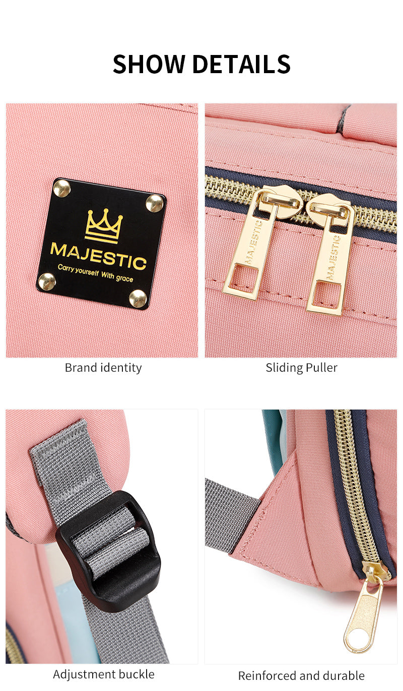 139 شنطة بيبى حفاضات اطفال مقاومة للماء مناسب لحمل كل اغراض البيبى ذات تصميم جذاب ذات جوده عالية بمخرج يو اس بى - بينك