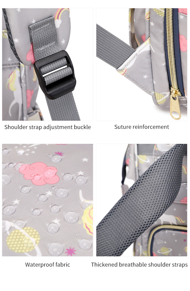 138 شنطة بيبى حفاضات اطفال مقاومة للماء مناسب لحمل كل اغراض البيبى ذات تصميم جذاب ذات جوده عالية بمخرج يو اس بى - بينك