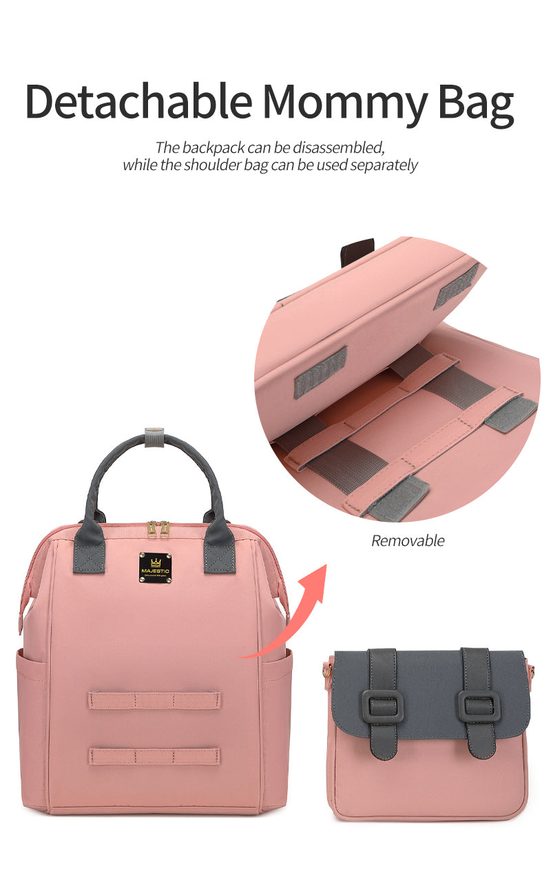 143 شنطة Mummy بيبى حفاضات اطفال قابلة للانفصال مقاومة للماء مناسب لحمل كل اغراض البيبى ذات جوده عالية, جراى