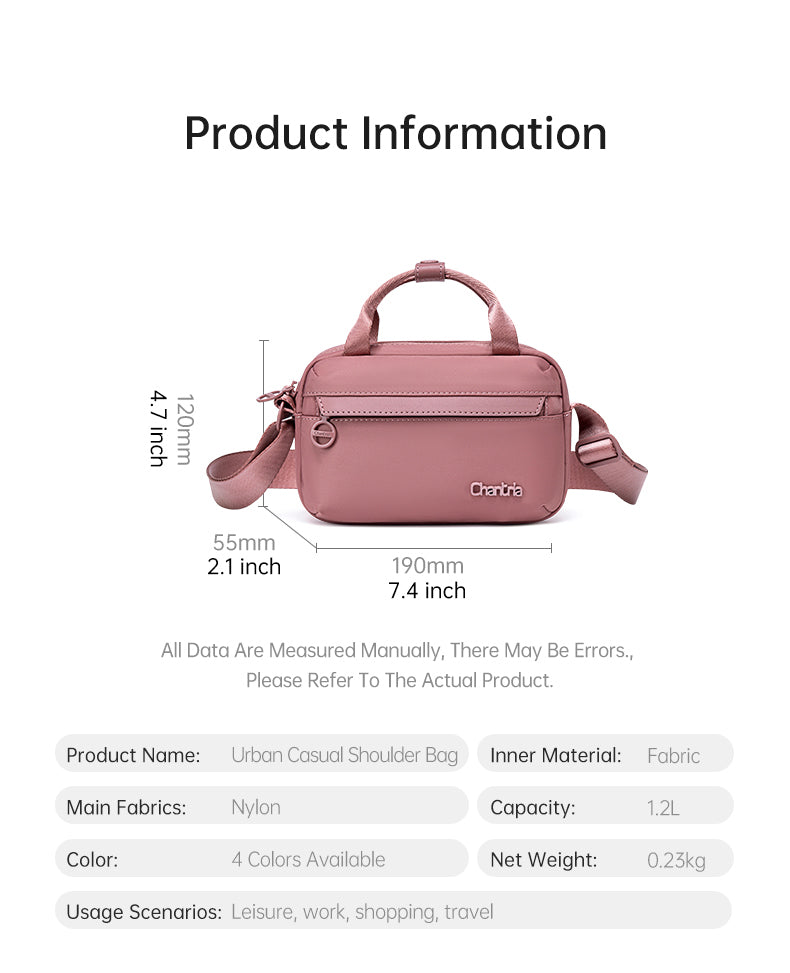 Cross Shoulder Bag Multifunctional Waterproof pink CB00771