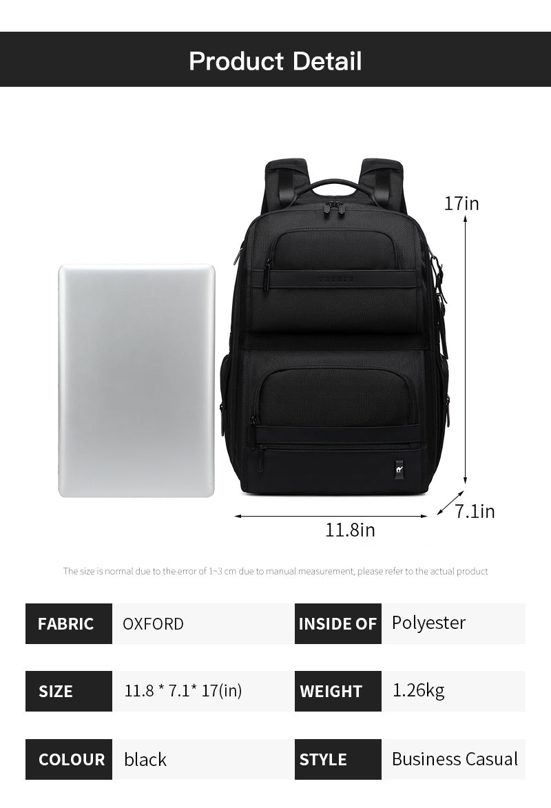 شنطه ظهر لاب توب 15.6 انش مقاومه للماء و متعدده الوظائف اسود BNG-125