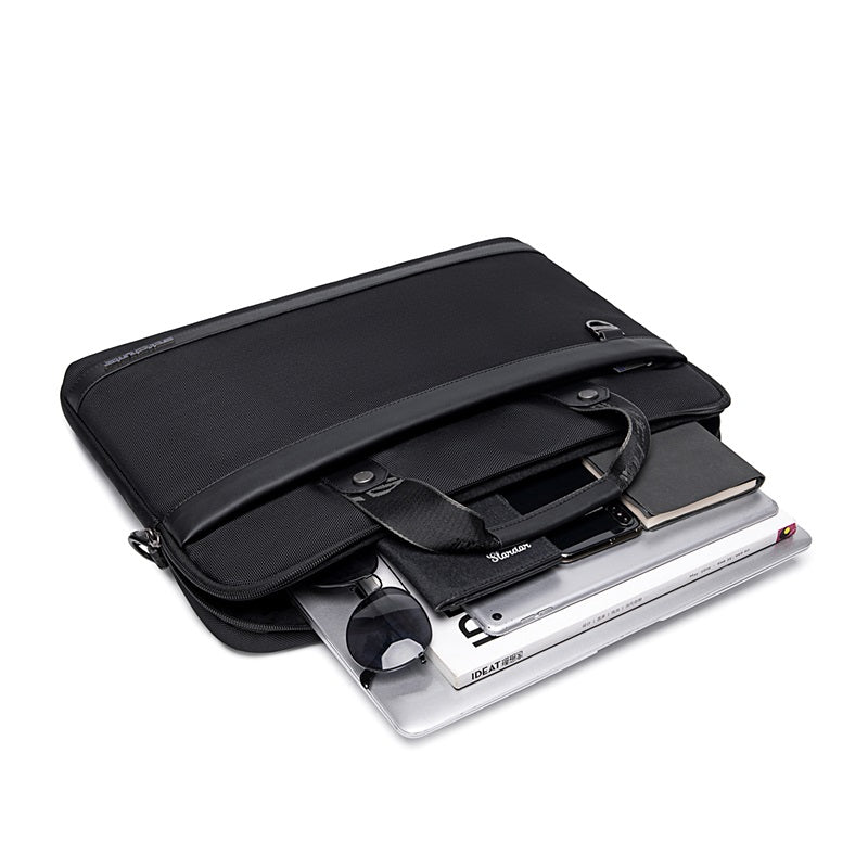 GW00022 15.6-Inch Lightweight Laptop Shoulder Multi-function Waterproof Handbag Bag, Black