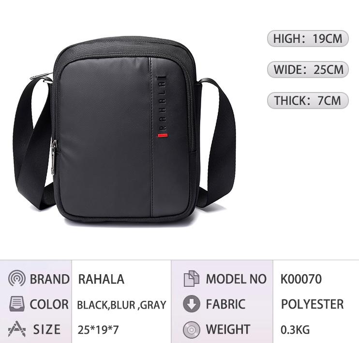 Crossbody Bag 8 Inch Multifunctional Water proof Black XB00070