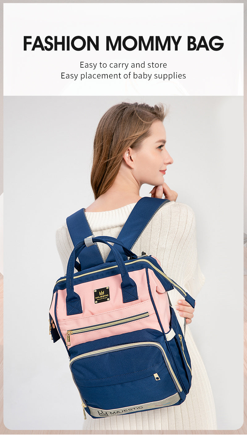 133 THREE Pcs Baby Maternity  Diaper Fashion Waterproof Multifunctional large capacity backpack bag - Unicorn Grey