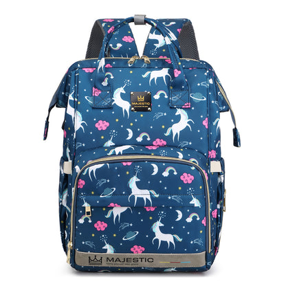 133 THREE Pcs Baby Maternity  Diaper Fashion Waterproof Multifunctional large capacity backpack bag - Unicorn Blue