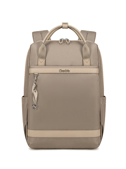 CB00639 Women Laptop Backpack Casual Business Travel Multi-Compartment Easy Carry Trend Bag (15.6'') Khaki