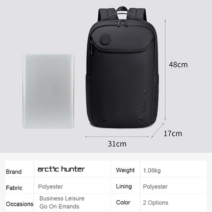 B00555 15.6-inch Laptop Backpack Water Resistant Polyester Daypack with Built In USB/Headphone Port Computer Bag for Men Women Black