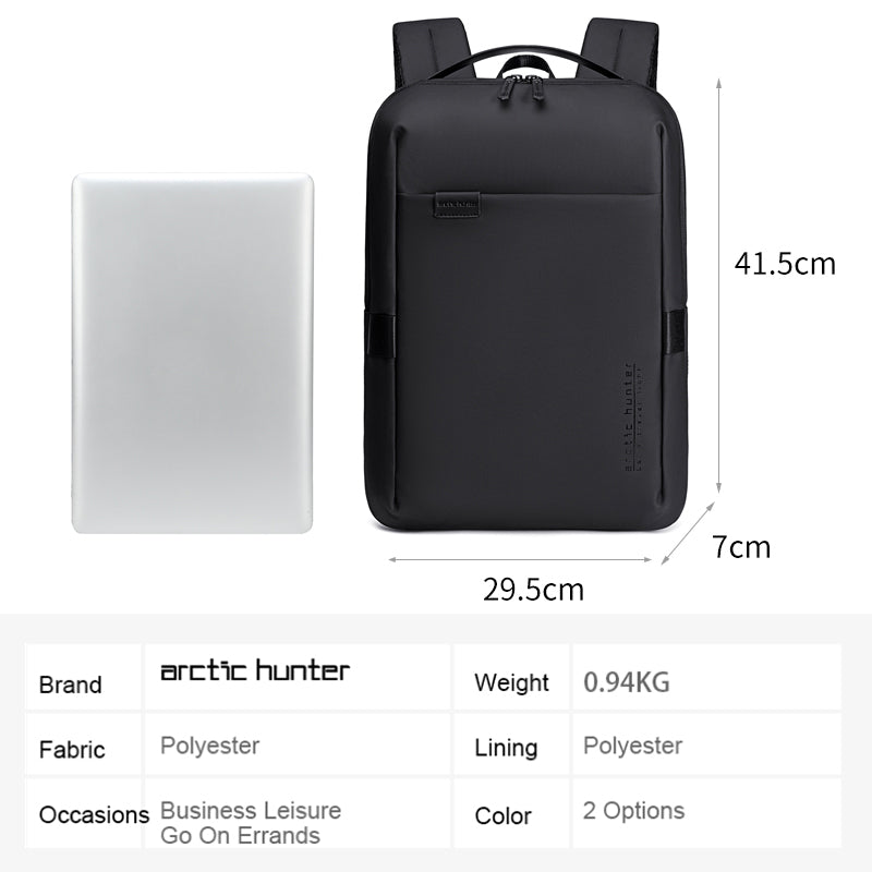 Arctic Hunter B00574 Water Resistant Anti Theft Backpack 15.6 inch Laptop Compartment BLACK