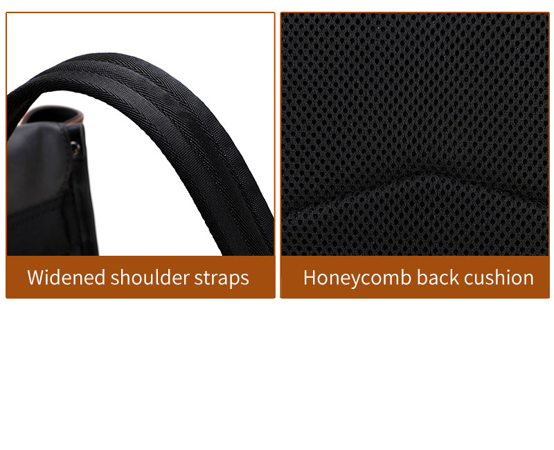 GLD117 Front Flap Leather Waterproof Multi-Pocket Travel Bag Backpack