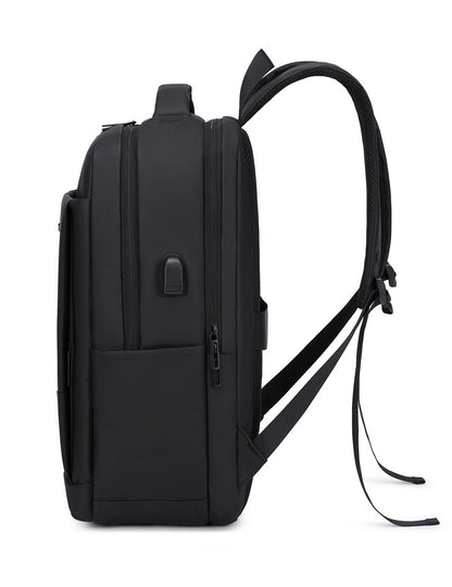 Rl-901 15.6-Inch Laptop Large Capacity Waterproof Business USB Charging Backpack, Black