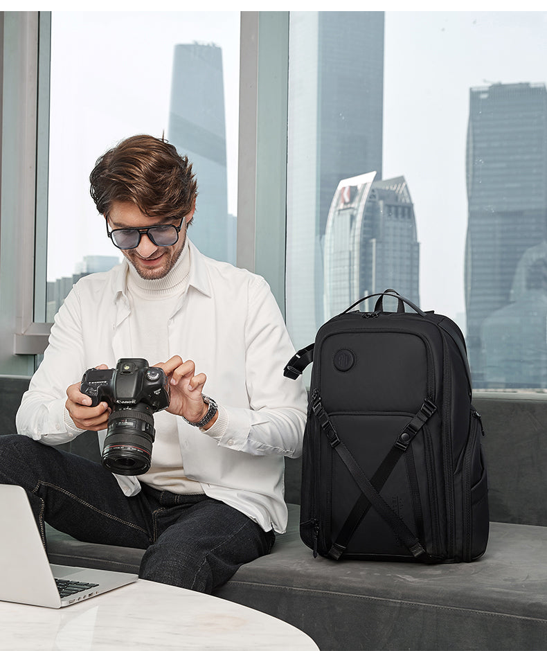 Camera Backpack Water proof and pocket Laptop 15-16 Inch Black B00575