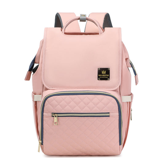 135 Mummy Maternity Diaper Elegant Waterproof Multifunctional large capacity backpack bag - Pink