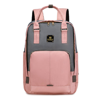 140 Mummy Maternity Diaper Elegant Waterproof Multifunctional large capacity backpack bag - Pink/Grey