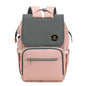 135 Mummy Maternity Diaper Elegant Waterproof Multifunctional large capacity backpack bag - Pink/Grey