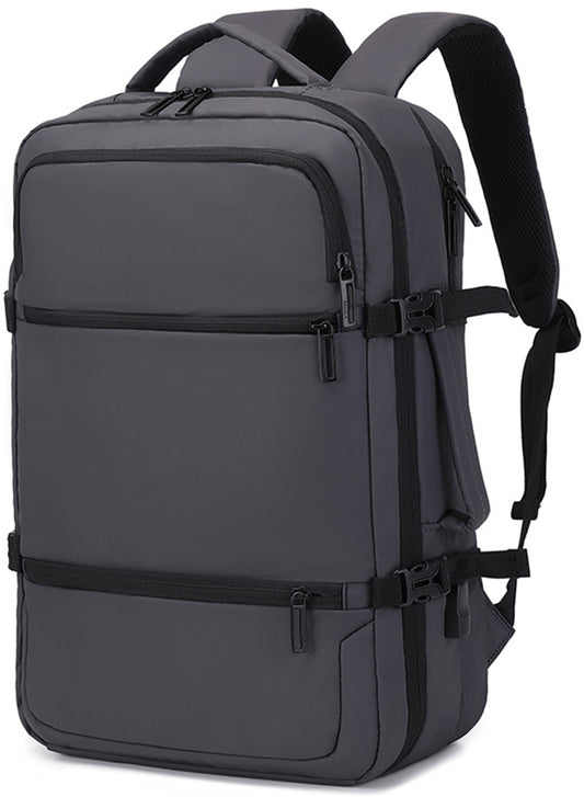 2026 15.6-inch Laptop Oxford Waterproof Travel Bag Business Backpack USB Out-port - Grey