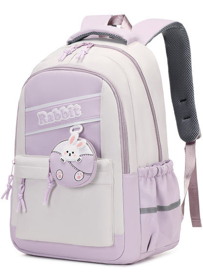 225 Cute Casual Female Fashion Nylon Travel Waterproof School Backpack Bag - Purple