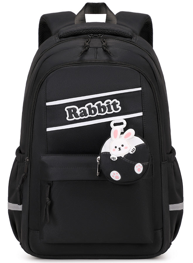 225 Cute Casual Female Fashion Nylon Travel Waterproof School Backpack Bag - Black