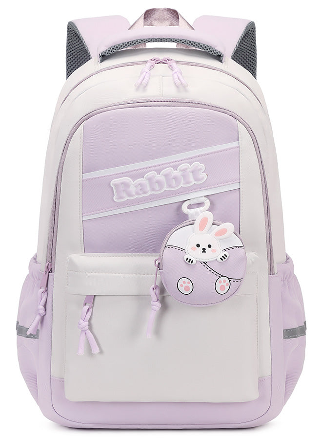 225 Cute Casual Female Fashion Nylon Travel Waterproof School Backpack Bag - Purple