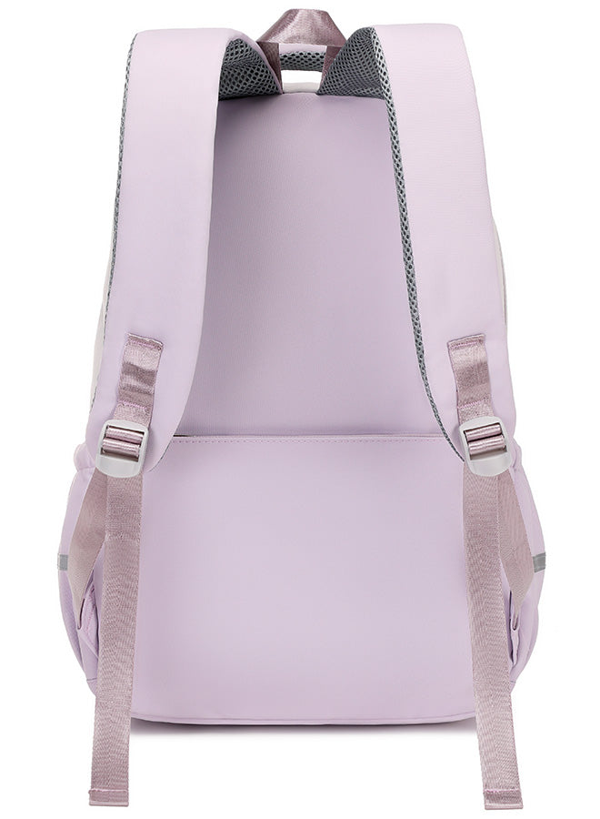 225 Cute Casual Female Fashion Nylon Travel Waterproof School Backpack Bag - Purple