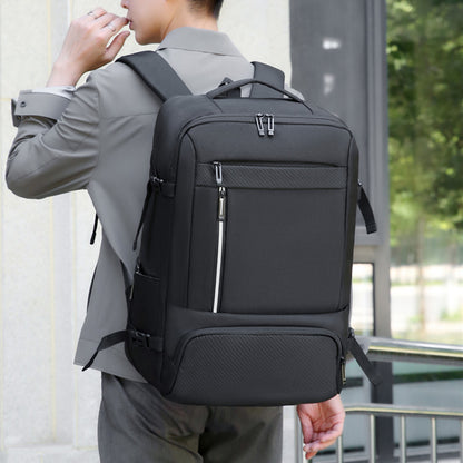 2405 Multi-Purpose Casual Laptop Compartment Waterproof Expandable Backpack- Black