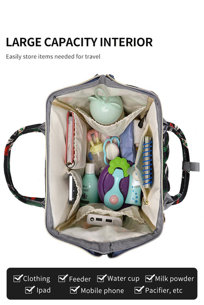 144 Mummy Maternity Diaper Fashion Waterproof Multifunctional large capacity backpack bag - Blue