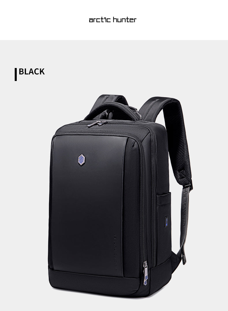 B00550 Stylish Casual Waterproof 15.6-Inch Laptop Oxford Fabric Backpack Bag - Black