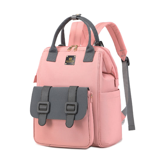 143 Detachable Mummy Maternity Diaper Waterproof Multifunctional large capacity backpack bag - Pink
