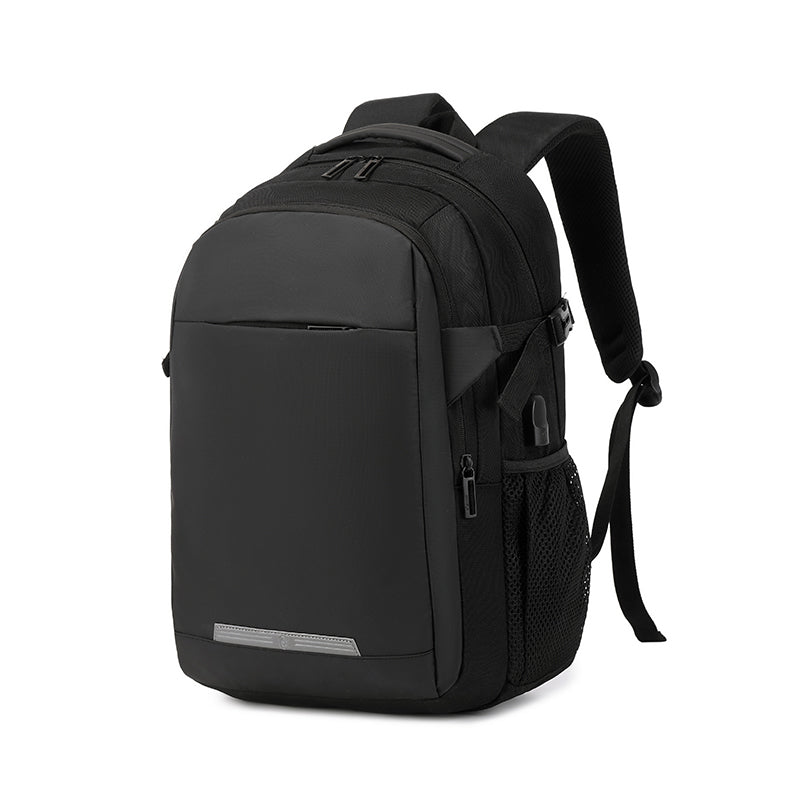 Rl-2300 Casual Laptop Travel Unisex Waterproof Backpack Bag USB Charging Port - Black