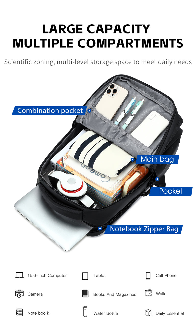 RAL 816 Blue شنطة لاب توب 15.6-انش متعددة الوظائف