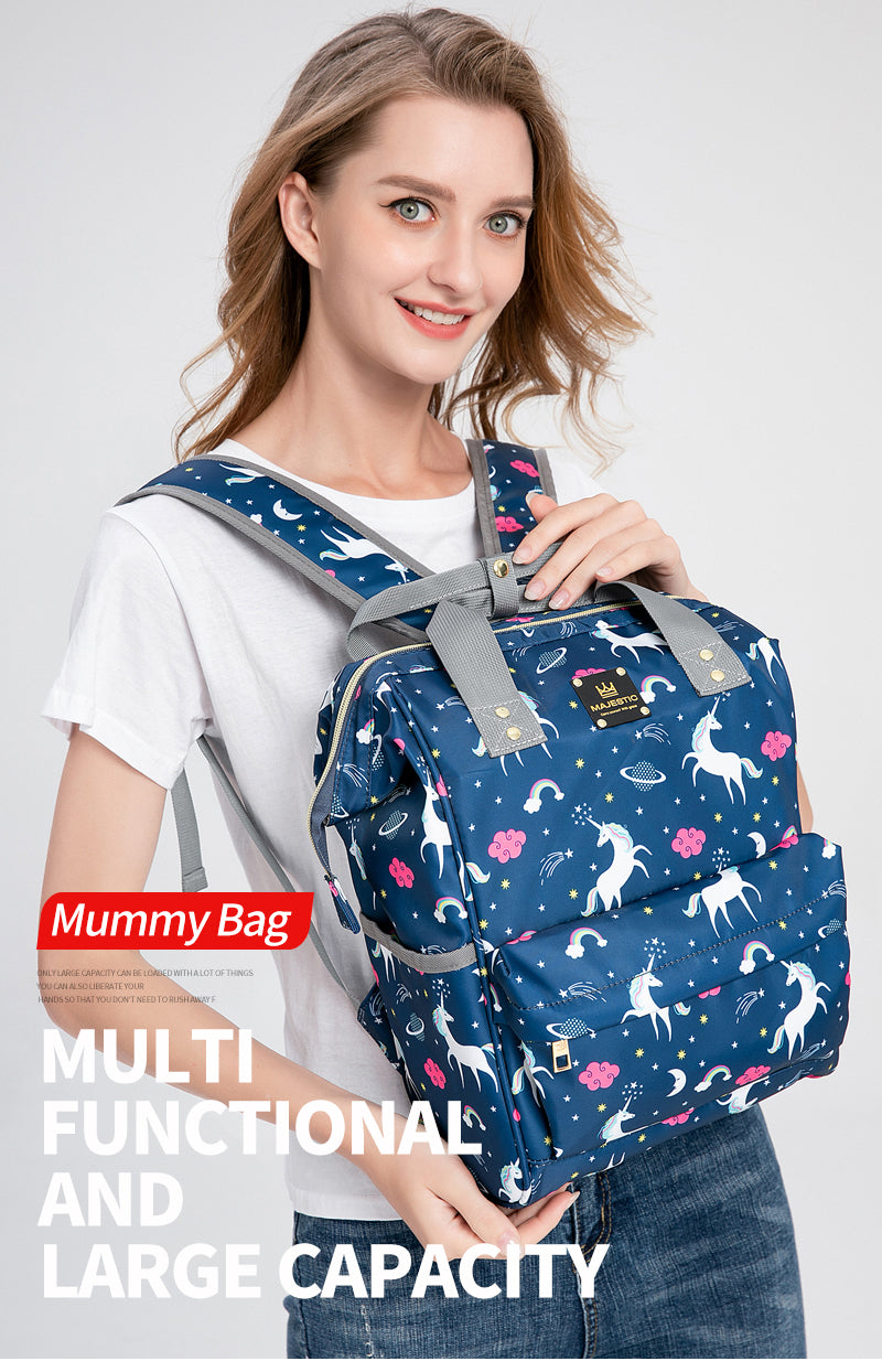 142 Mummy Maternity Diaper Multifunctional large capacity backpack bag, Blue