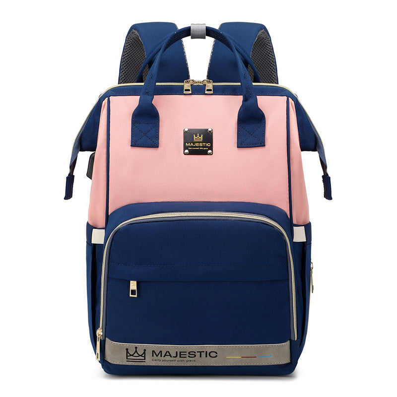 133 THREE Pcs Baby Maternity  Diaper Fashion Waterproof Multifunctional large capacity backpack bag - Blue/Pink