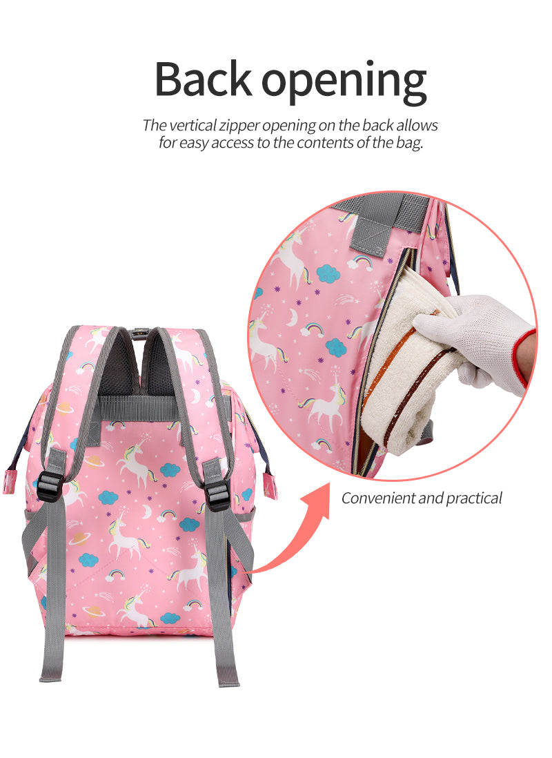 142 Mummy Maternity Diaper Multifunctional large capacity backpack bag, Pink