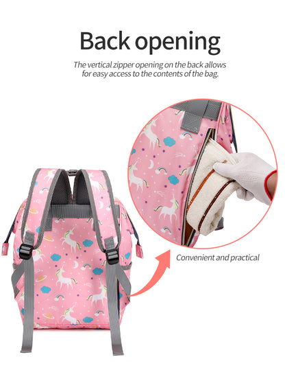 142 Mummy Maternity Diaper Multifunctional large capacity backpack bag, Pink