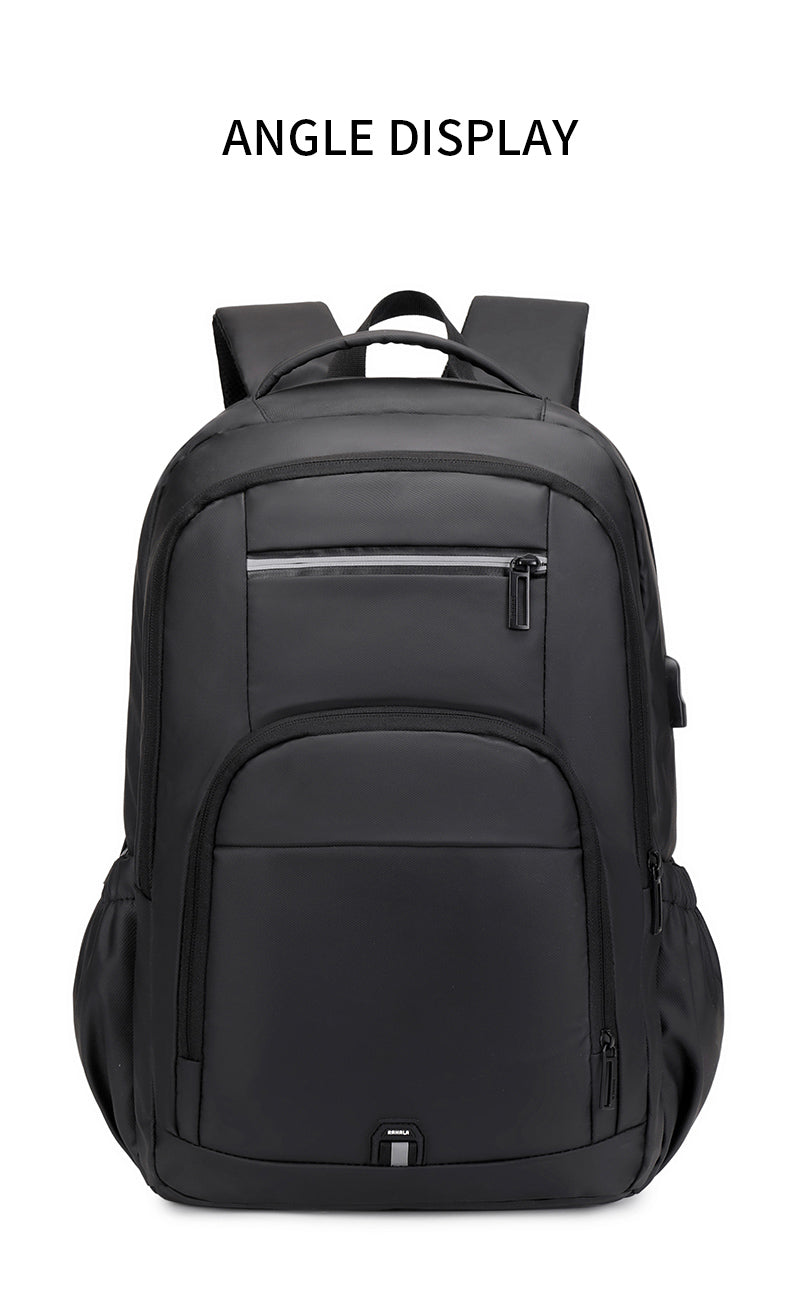 Rl-2202 Unisex Anti-theft Waterproof Business 15.6-inch Laptop Backpack Bag - Black