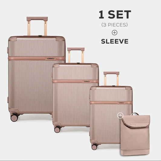 LGX001 GOLD 4 pieces شنطة سفر للجنسين بعجلات، متعددة الالوان