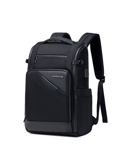 B00675 15.6-inch Laptop Business Casual Multifunction Backpack Waterproof Unisex Computer Bag Black