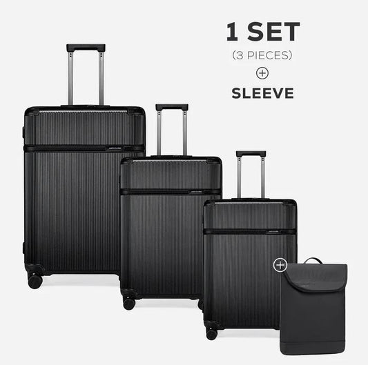 LGX001 Black 4 pieces شنطة سفر للجنسين بعجلات، متعددة الالوان