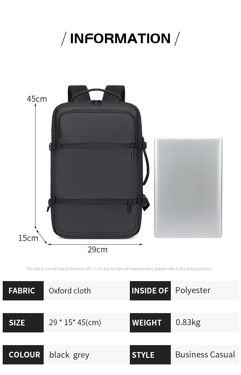 Laptop Bag 15.6 Inch Multifunctional Waterproof Black 2026