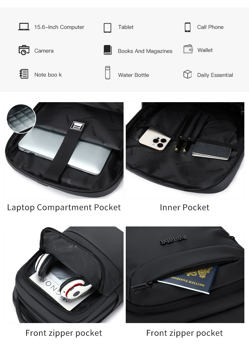 RAL 812 Grey شنطة لاب توب 15.6-انش متعددة الوظائف