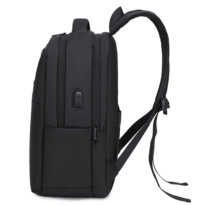 Rl-901 15.6-Inch Laptop Large Capacity Waterproof Business USB Charging Backpack, Black