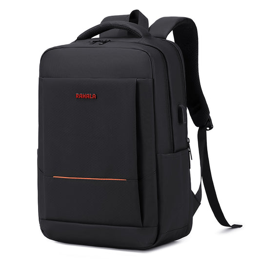 Rl-901 15.6-Inch Laptop Large Capacity Waterproof Business USB Charging Backpack, Black