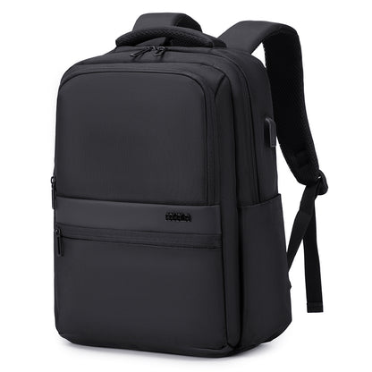 Rl-502 15.6-Inch Laptop Large Capacity Waterproof Business USB Charging Backpack, Black