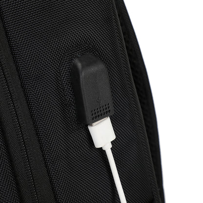 Rl-503 15.6-Inch Laptop Large Capacity Waterproof Business USB Charging Backpack, Black