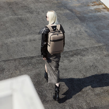 B00872 Beige شنطة لاب توب 15.6 انش متعددة الوظائف