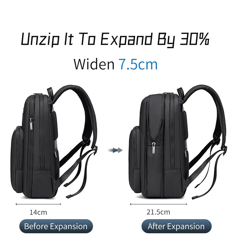 B00877 Black شنطة لاب توب 15.6 انش متعددة الوظائف اسود