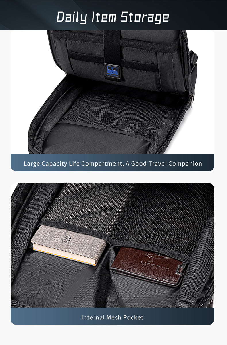 B00877 Black شنطة لاب توب 15.6 انش متعددة الوظائف اسود