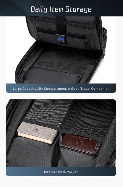 B00877 Black شنطة لاب توب 15.6 انش متعددة الوظائف اسود