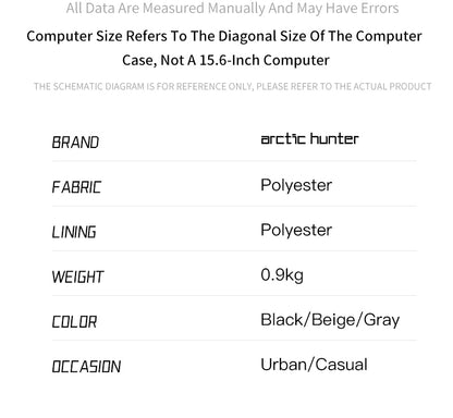 B00877 Black شنطة لاب توب 15.6 انش متعددة الوظائف اسود