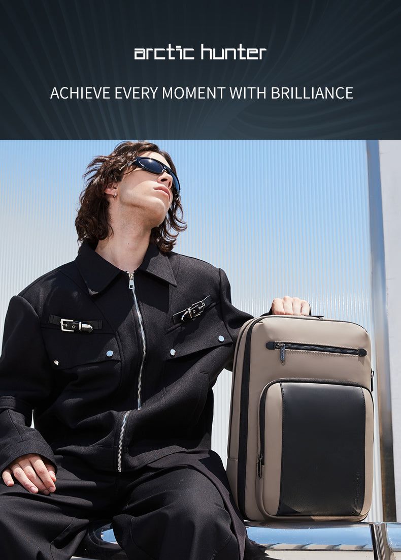 B00877 Beige شنطة لاب توب 15.6 انش متعددة الوظائف